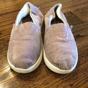 Girls Toms shearling linned corduroy Sz 3 mauve